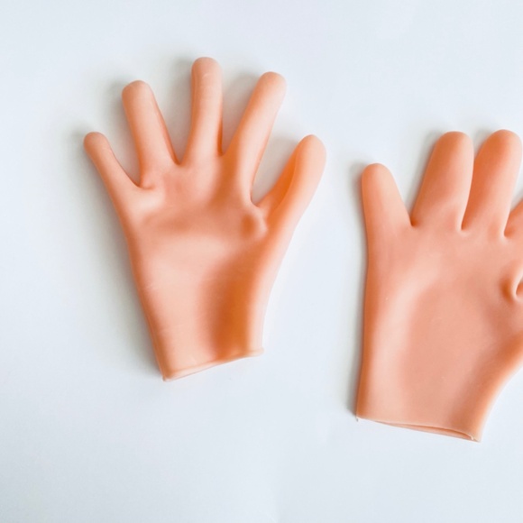 1pair Solid Moisturizing silicone Gloves apricot - Picture 5 of 6